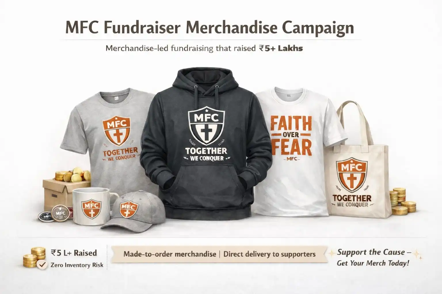 MFC fundraiser merchandise campaign with individual ordering and direct delivery